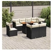Image de Salon de jardin modulable resine tressee noir 9 pieces 100.0 x 55 x 73 8 personnes