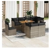 Image de Salon de jardin modulable resine tressee gris 9 pieces 100.0 x 55 x 73 8 personnes