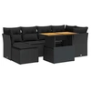 Image de Salon de jardin modulable vidaxl noir bois massif 6 personnes 100 x 55 x 73 cm 7 pieces