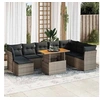 Image de Salon de jardin modulable gris bois massif 8 personnes 100 x 55 x 73 cm 9 pieces