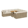Image de Salon de jardin modulable vidaxl bois massif beige 11 pieces 100 x 55 x 73 cm 2 personnes