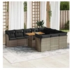 Image de Salon de jardin modulable resine tressee gris 11 pieces 100 x 55 x 73 cm 2 personnes