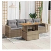Image de Salon de jardin modulable bois massif beige 5 pieces 100 x 55 x 73 cm 4 personnes