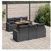 Image de Salon de jardin modulable resine tressee noir 7 pieces 55.0 x 53.0 x 55.0 6 personnes