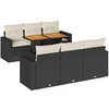 Image de Salon de jardin modulable vidaxl noir resine tressee 6 personnes 100 x 55 x 73 cm 7 pieces