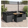 Image de Salon de jardin modulable GENERIQUE 6 personnes 7 pieces noir 100 x 55 x 73 cm resine tressee