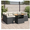 Image de Salon de jardin GENERIQUE noir 7 pieces resine tressee 100 x 55 x 73 cm 6 personnes