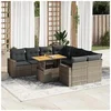 Image de Salon de jardin modulable GENERIQUE resine tressee gris 8 personnes 100 x 55 x 73 cm 9 pieces