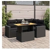 Image de Salon de jardin modulable Vidaxl 5 pieces resine tressee 4 personnes 100 x 55 x 73 cm noir