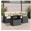 Image de Salon de jardin modulable resine tressee noir 5 pieces 100 x 55 x 73 cm 4 personnes