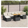 Image de Salon de jardin modulable noir 8 pieces 2 personnes 100 x 55 x 73 cm bois massif