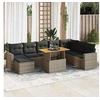 Image de Salon de jardin modulable gris 9 pieces 2 personnes 100 x 55 x 73 cm bois massif