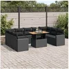 Image de Salon de jardin modulable noir resine tressee 10 pieces 100 x 55 x 73 cm 2 personnes