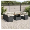 Image de Salon de jardin modulable resine tressee 9 personnes noir 55 x 100 x 73 cm 10 pieces