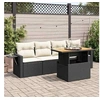 Image de Salon de jardin 5 pcs avec coussins noir résine tressée, ensemble de canapés d'extérieur, salon de jardin, ensemble 3327094