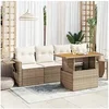 Image de Salon de jardin modulable 4 personnes bois massif 5 pieces 100 x 55 x 73 cm beige