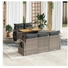 Image de Salon de jardin 6 pcs avec coussins gris résine tressée, ensemble de canapés d'extérieur, salon de jardin, ensemble 3327105