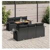 Image de Salon de jardin modulable resine tressee noir 7 pieces 100.0 x 55 x 73 6 personnes
