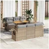 Image de Salon de jardin modulable GENERIQUE 6 personnes 7 pieces 100 x 55 x 73 cm resine tressee