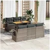 Image de Salon de jardin modulable - Lot de 7 pièces - Bois massif - Gris - 2 personnes