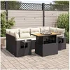 Image de Salon de jardin modulable GENERIQUE noir 6 personnes 7 pieces 55 x 55 x 37 cm resine tressee