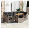 Image de Salon de jardin modulable GENERIQUE resine tressee gris 7 pieces 55 x 55 x 37 cm 6 personnes