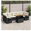Image de Salon de jardin modulable GENERIQUE 8 pieces 7 personnes resine tressee 100 x 55 x 73 cm noir