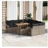 Image de Salon de jardin modulable GENERIQUE 8 personnes resine tressee 9 pieces 100 x 55 x 73 cm gris