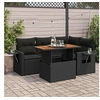 Image de Salon de jardin modulable vidaxl resine tressee noir 5 pieces 55 x 100 x 73 cm 4 personnes