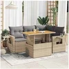 Image de Salon de jardin modulable resine tressee 5 pieces 2 personnes 100 x 55 x 73 cm beige