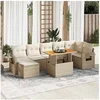 Image de Salon de jardin modulable 2 personnes bois massif 8 pieces 100 x 55 x 73 cm beige
