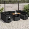 Image de Salon de jardin modulable noir 2 personnes 10 pieces 100 x 55 x 73 cm bois massif