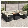 Image de Salon de jardin modulable noir bois massif 10 pieces 100 x 55 x 73 cm 2 personnes