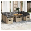 Image de Salon de jardin modulable beige bois massif 2 personnes 100 x 55 x 73 cm 10 pieces