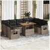 Image de Salon de jardin modulable gris bois massif 10 pieces 55 x 55 x 37 cm 2 personnes