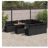 Image de Salon de jardin modulable resine tressee noir 11 pieces 100.0 x 55 x 73 10 personnes