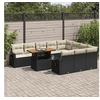 Image de Resine tressee salon de jardin modulable 11 pieces noir 100.0 x 55 x 73 10 personnes