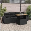 Image de Salon de jardin modulable GENERIQUE 5 pieces resine tressee 4 personnes 100 x 55 x 73 cm noir