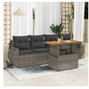 Image de Salon de jardin 5 pcs avec coussins gris résine tressée 3327210