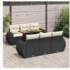 Image de Salon de jardin modulable GENERIQUE noir 6 personnes 7 pieces 100 x 55 x 73 cm resine tressee