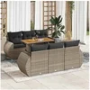 Image de Salon de jardin modulable gris bois massif 7 pieces 100 x 55 x 73 cm 6 personnes