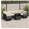 Image de Salon de jardin modulable noir bois massif 8 pieces 100 x 55 x 73 cm 2 personnes