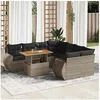 Image de Salon de jardin modulable GENERIQUE 8 personnes gris 9 pieces 100 x 55 x 73 cm resine tressee