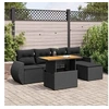 Image de Salon de jardin modulable resine tressee 6 pieces noir 100 x 55 x 73 cm 2 personnes