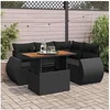 Image de Salon de jardin modulable Vidaxl resine tressee noir 5 pieces 55.0 x 53.0 x 55.0 4 personnes