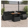 Image de Salon de jardin modulable GENERIQUE 5 personnes noir 6 pieces 55 x 55 x 73 cm resine tressee