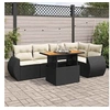 Image de Salon de jardin modulable resine tressee noir 6 pieces 100 x 55 x 73 cm 2 personnes