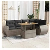 Image de Salon de jardin modulable resine tressee gris 5 personnes 55 x 55 x 73 cm 6 pieces
