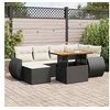 Image de Salon de jardin modulable GENERIQUE noir 7 pieces resine tressee 100 x 55 x 73 cm 6 personnes