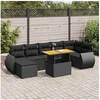 Image de Salon de jardin modulable GENERIQUE resine tressee noir 2 personnes 100 x 55 x 73 cm 8 pieces